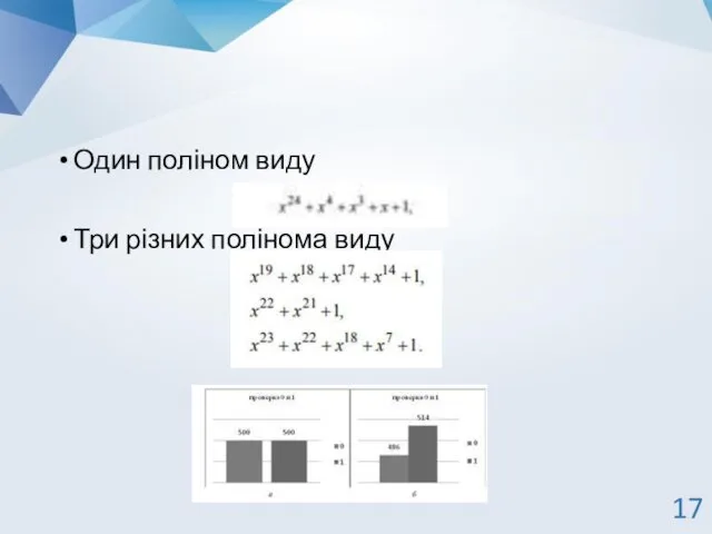 Один поліном виду Три різних полінома виду 17