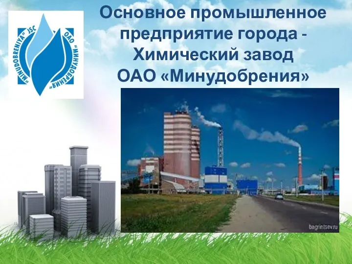 Основное промышленное предприятие города - Химический завод ОАО «Минудобрения»