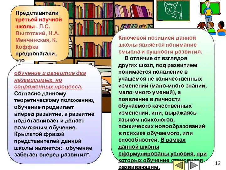 обучение и развитие два независимых, но сопряженных процесса. Согласно данному