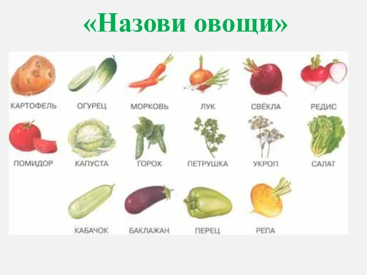 «Назови овощи»