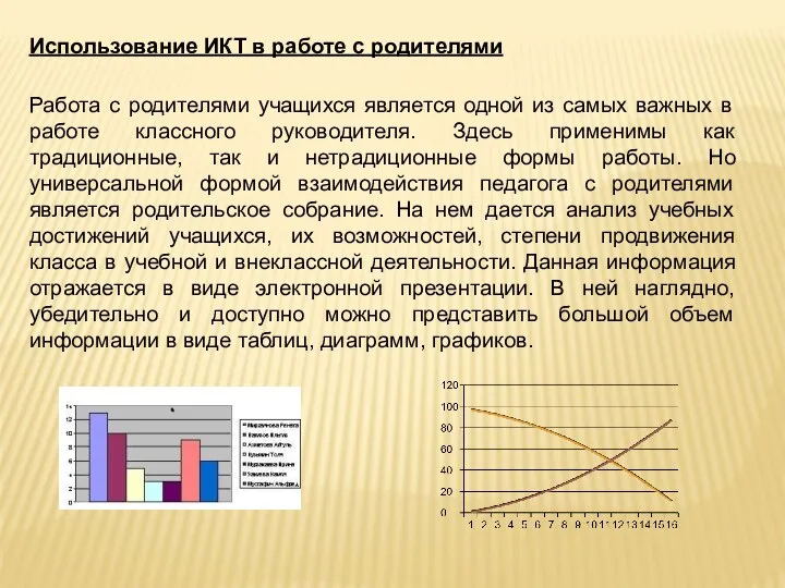 Использование ИКТ в работе с родителями Работа с родителями учащихся