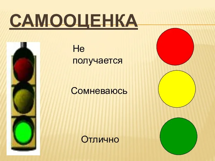 Самооценка Не получается Сомневаюсь Отлично