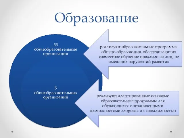 Образование реализуют образовательные программы общего образования, обеспечивающих совместное обучение инвалидов