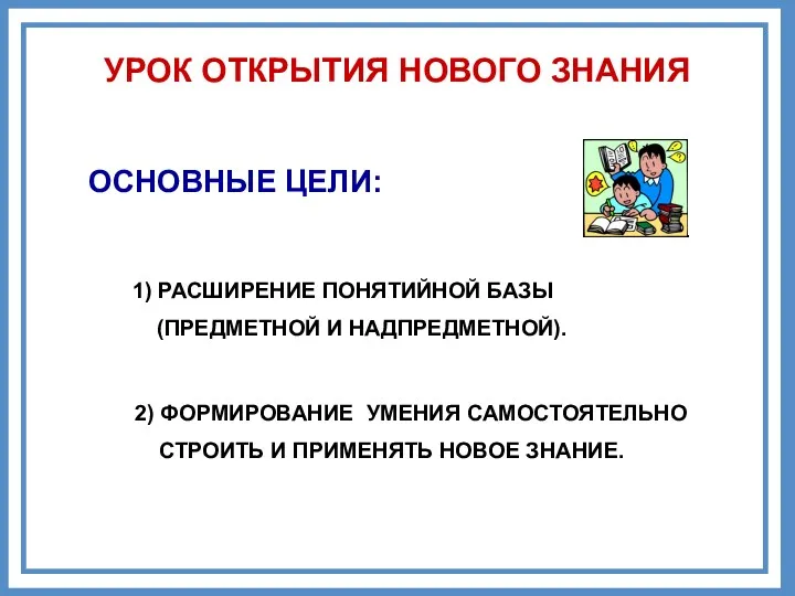 ОСНОВНЫЕ ЦЕЛИ: 1) РАСШИРЕНИЕ ПОНЯТИЙНОЙ БАЗЫ (ПРЕДМЕТНОЙ И НАДПРЕДМЕТНОЙ). 2)