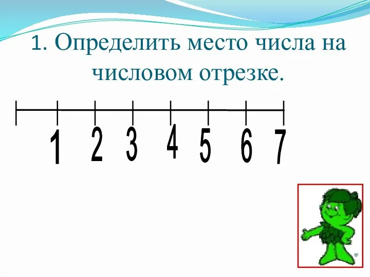 1. Определить место числа на числовом отрезке.