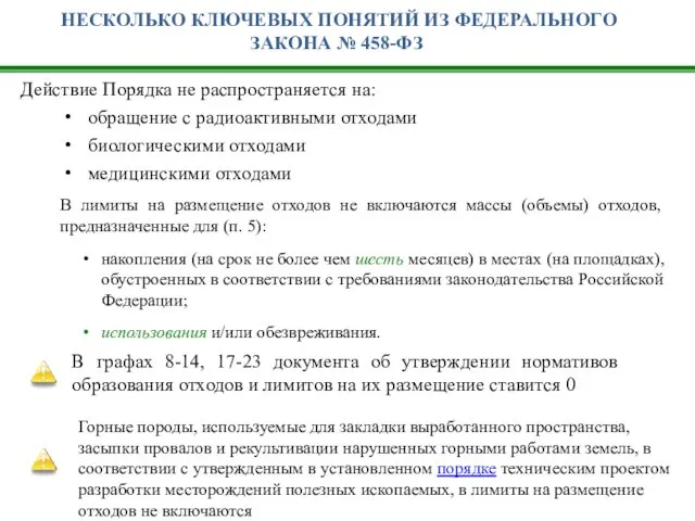 НЕСКОЛЬКО КЛЮЧЕВЫХ ПОНЯТИЙ ИЗ ФЕДЕРАЛЬНОГО ЗАКОНА № 458-ФЗ В лимиты