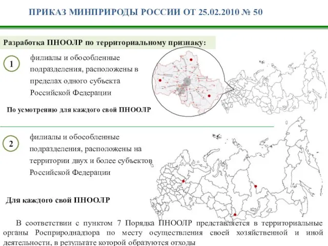 ПРИКАЗ МИНПРИРОДЫ РОССИИ ОТ 25.02.2010 № 50 Разработка ПНООЛР по