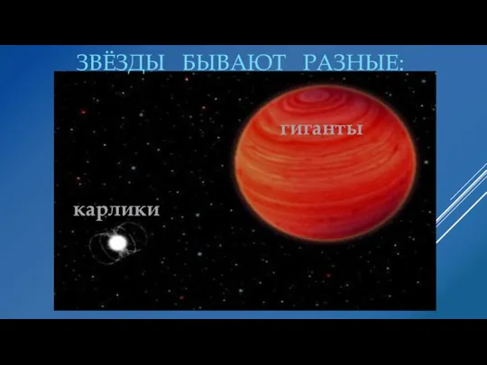 ЗвЁзды бывают разные: гиганты карлики