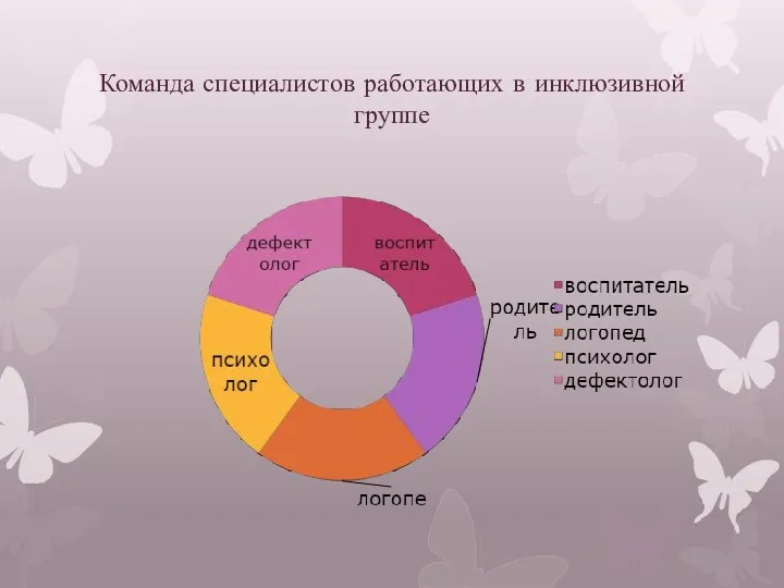 Команда специалистов работающих в инклюзивной группе