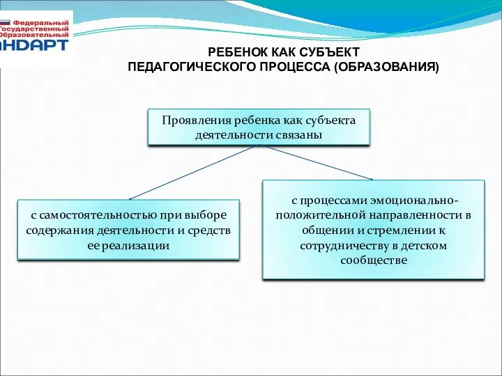 РЕБЕНОК КАК СУБЪЕКТ ПЕДАГОГИЧЕСКОГО ПРОЦЕССА (ОБРАЗОВАНИЯ) Проявления ребенка как субъекта