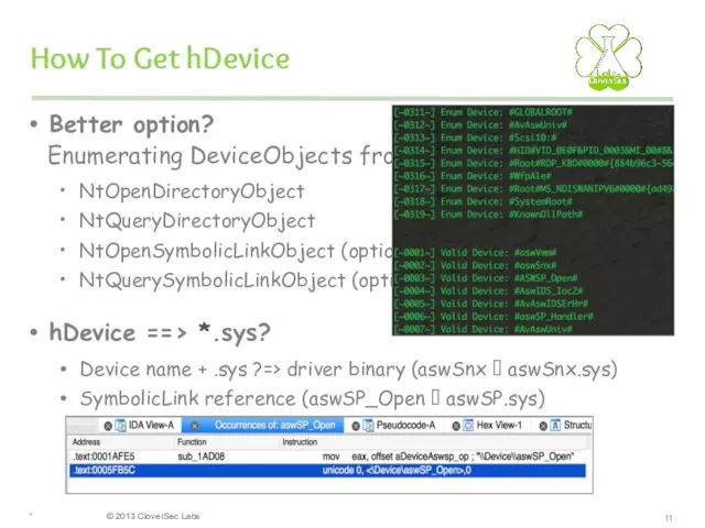 How To Get hDevice Better option? Enumerating DeviceObjects from user