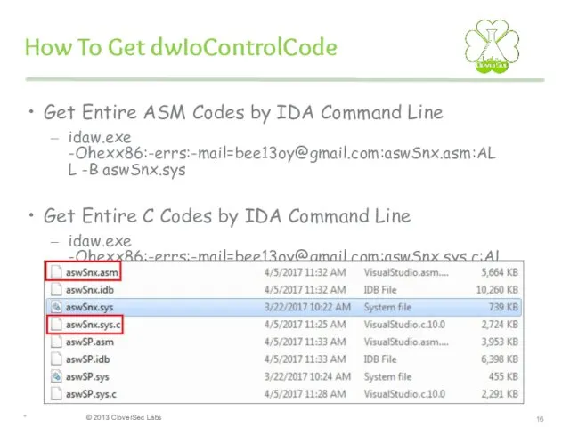 How To Get dwIoControlCode Get Entire ASM Codes by IDA