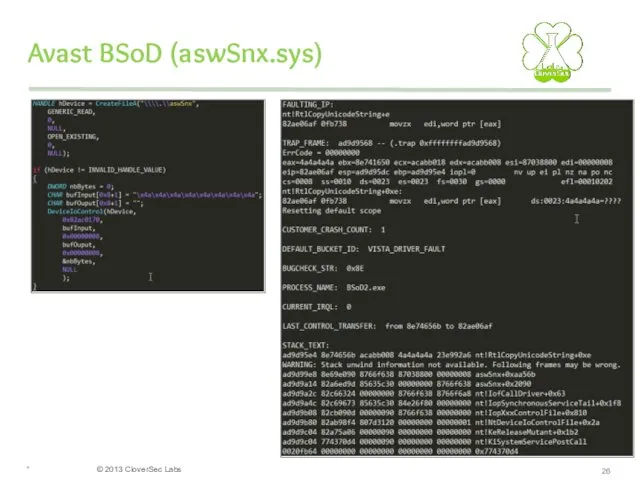 Avast BSoD (aswSnx.sys) *