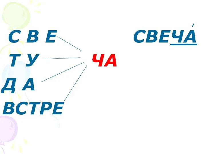 С В Е СВЕЧА Т У ЧА Д А ВСТРЕ