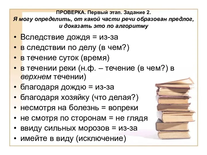 ПРОВЕРКА. Первый этап. Задание 2. Я могу определить, от какой части речи образован