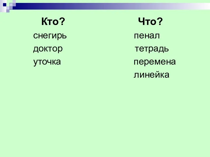 Кто? Что? снегирь пенал доктор тетрадь уточка перемена линейка