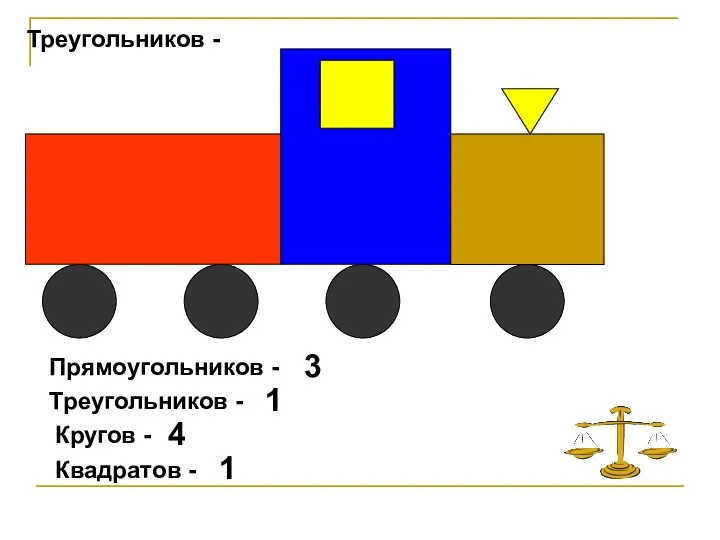 Треугольников - Треугольников - Кругов - Прямоугольников - Квадратов - 3 1 4 1