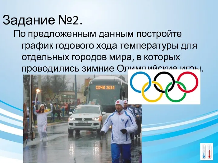 Задание №2. По предложенным данным постройте график годового хода температуры