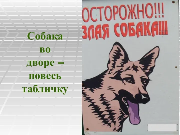 Собака во дворе – повесь табличку