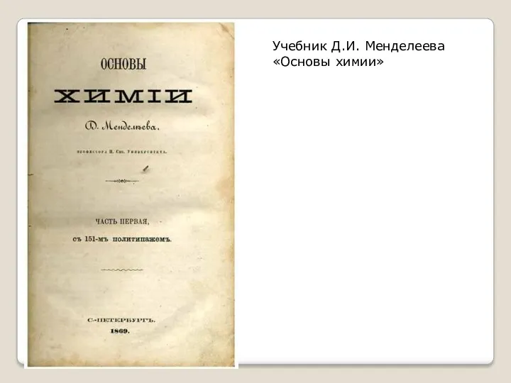 Учебник Д.И. Менделеева «Основы химии»