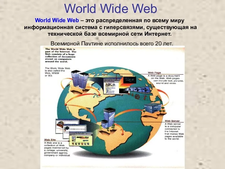 World Wide Web World Wide Web – это распределенная по