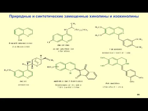 Природные и синтетические замещенные хинолины и изохинолины