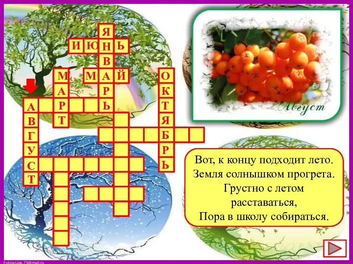 Вот, к концу подходит лето. Земля солнышком прогрета. Грустно с летом расставаться, Пора в школу собираться.