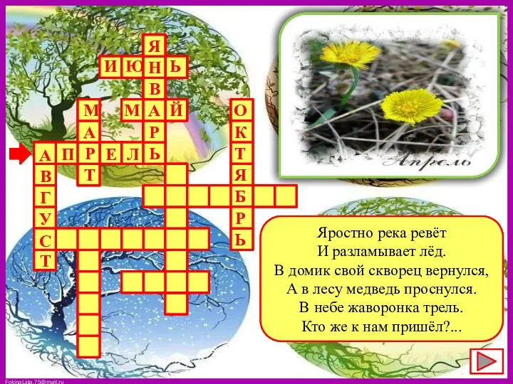 Яростно река ревёт И разламывает лёд. В домик свой скворец