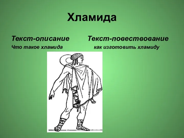 Хламида Текст-описание Текст-повествование Что такое хламида как изготовить хламиду