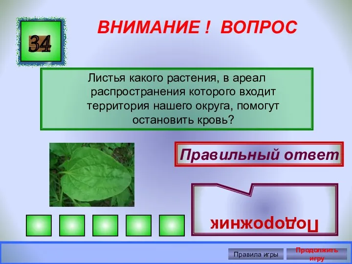 ВНИМАНИЕ ! ВОПРОС Листья какого растения, в ареал распространения которого