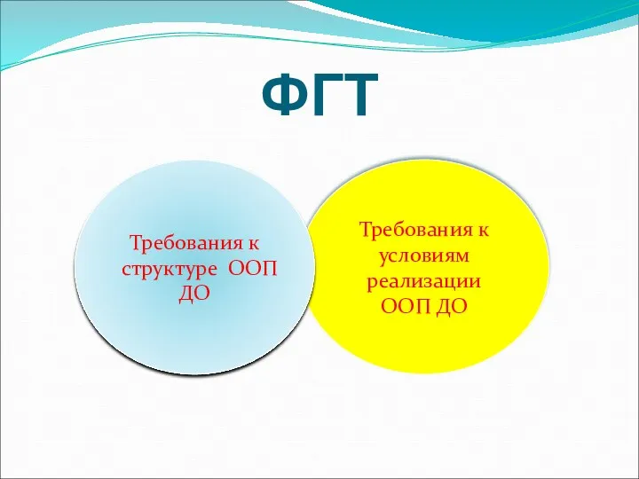 ФГТ Требования к условиям реализации ООП ДО Требования к структуре ООП ДО