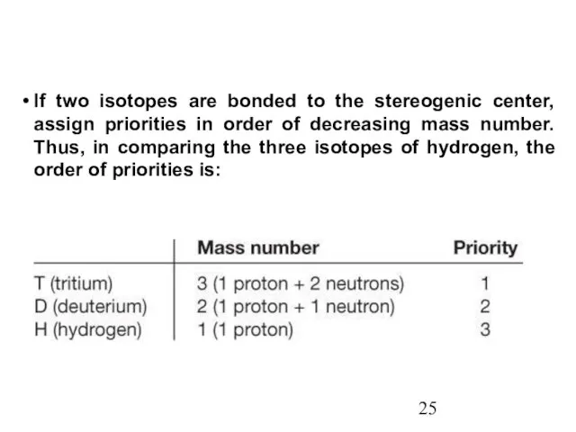 If two isotopes are bonded to the stereogenic center, assign