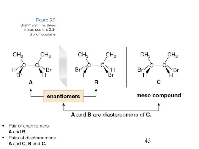 Figure 5.9 Summary: The three stereoisomers 2,3- dibromobutane
