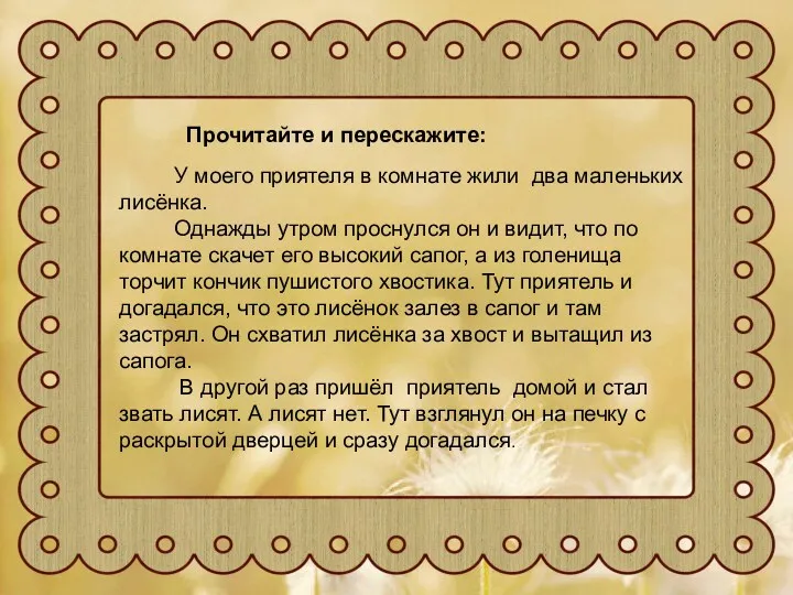 У моего приятеля в комнате жили два маленьких лисёнка. Однажды