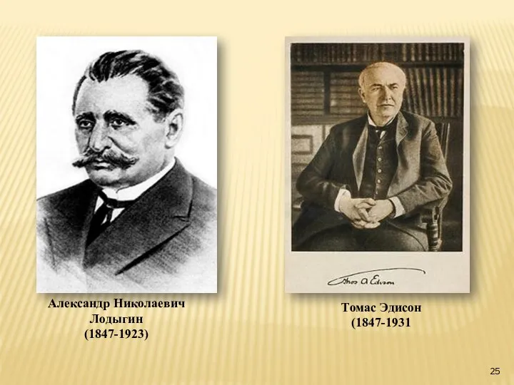 Александр Николаевич Лодыгин (1847-1923) Томас Эдисон (1847-1931