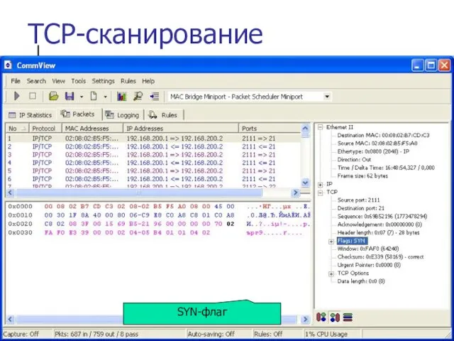 TCP-сканирование SYN-флаг