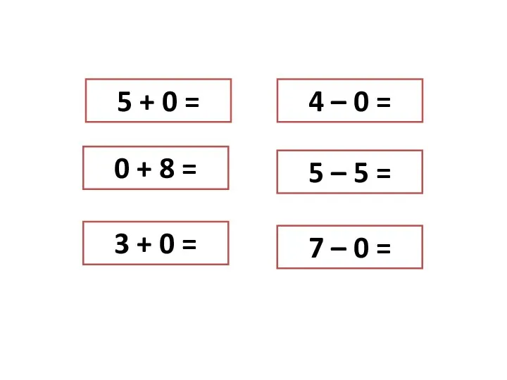 5 + 0 = 0 + 8 = 3 +