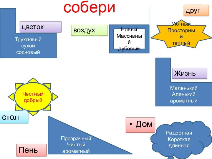 собери Дом воздух цветок друг стол Пень Жизнь Трухлявый сухой