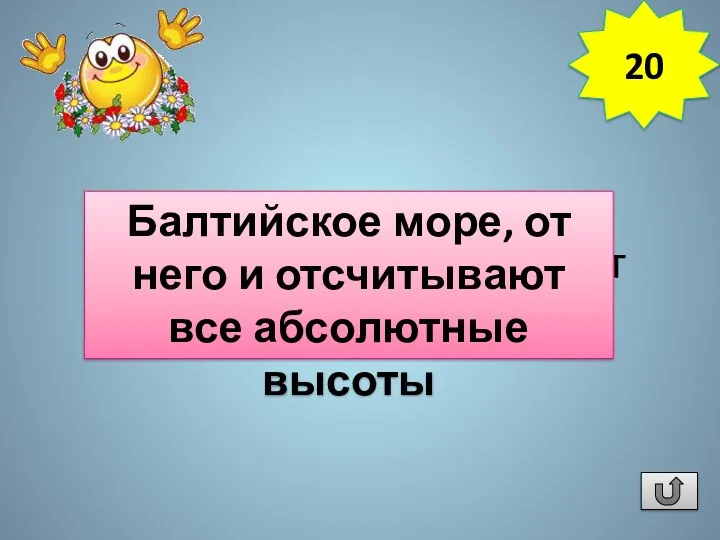 От уровня какого моря ведется отсчет всех высот в нашей стране? Балтийское море,