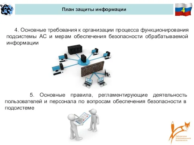 4 План защиты информации 4. Основные требования к организации процесса функционирования подсистемы АС