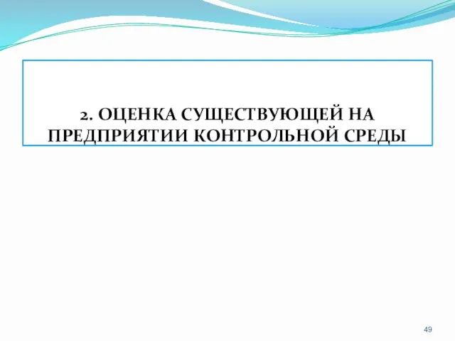 2. ОЦЕНКА СУЩЕСТВУЮЩЕЙ НА ПРЕДПРИЯТИИ КОНТРОЛЬНОЙ СРЕДЫ