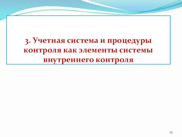 3. Учетная система и процедуры контроля как элементы системы внутреннего контроля