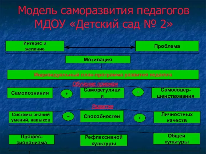 Модель саморазвития педагогов МДОУ «Детский сад № 2»