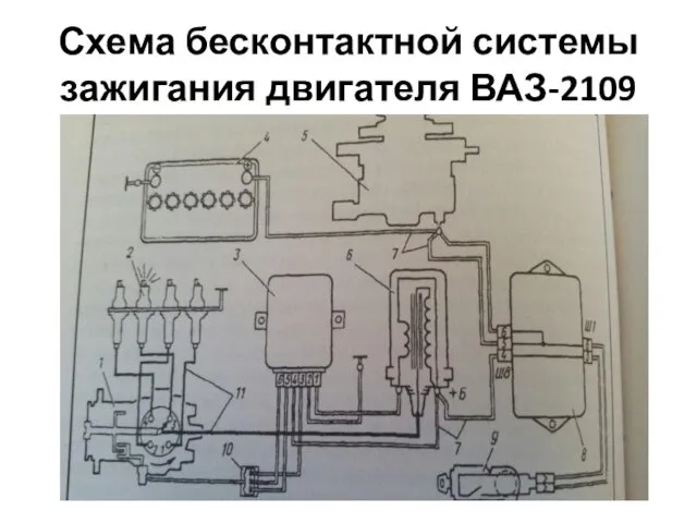 Схема бесконтактной системы зажигания двигателя ВАЗ-2109
