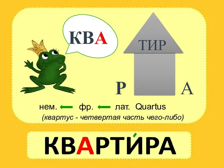 нем. фр. лат. Quartus (квартус - четвертая часть чего-либо)