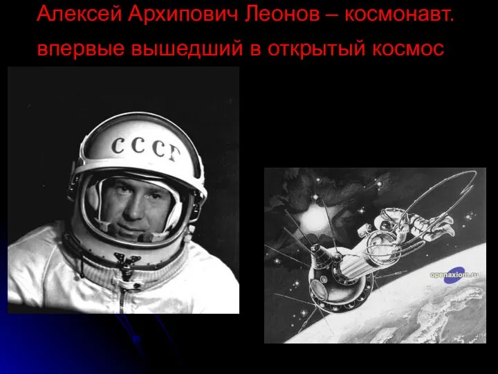 Алексей Архипович Леонов – космонавт. впервые вышедший в открытый космос