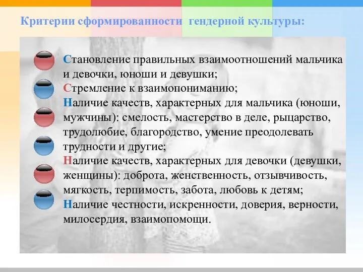 Становление правильных взаимоотношений мальчика и девочки, юноши и девушки; Стремление