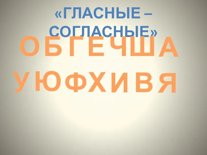 «Гласные – согласные» О Б А У Ю Ф Г