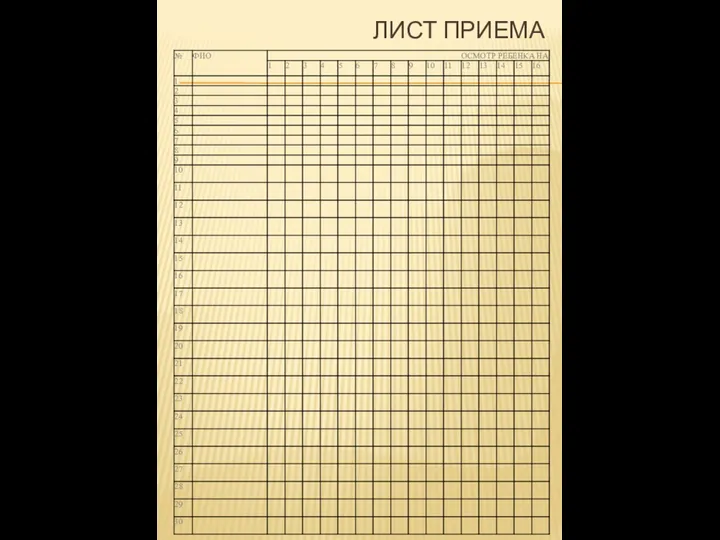 ЛИСТ ПРИЕМА