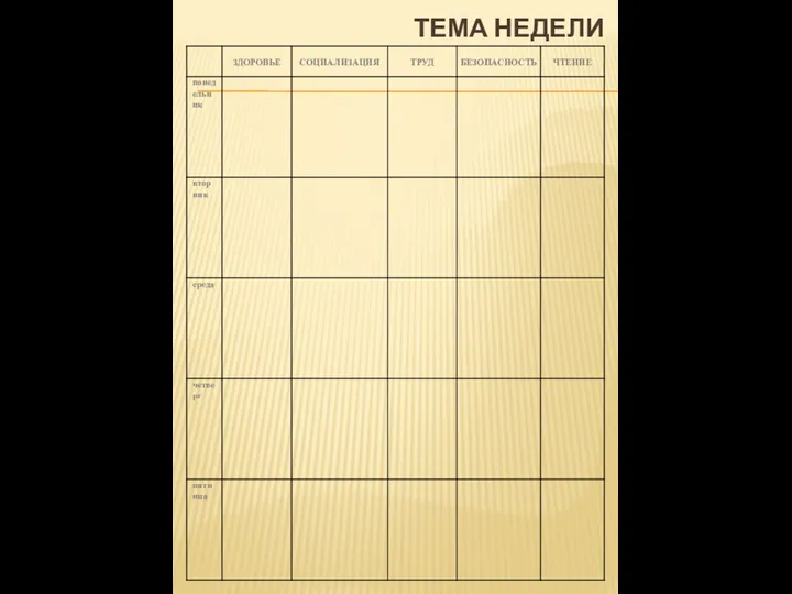 ТЕМА НЕДЕЛИ